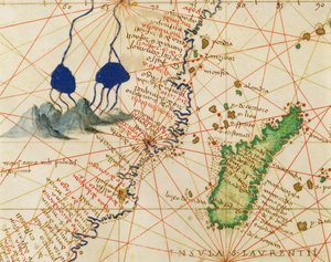 Madagaskar, Atlas of the World in 33 Maps, Venetsia, 1. syyskuuta 1553 (muste vellum) (yksityiskohta numerosta 330955)